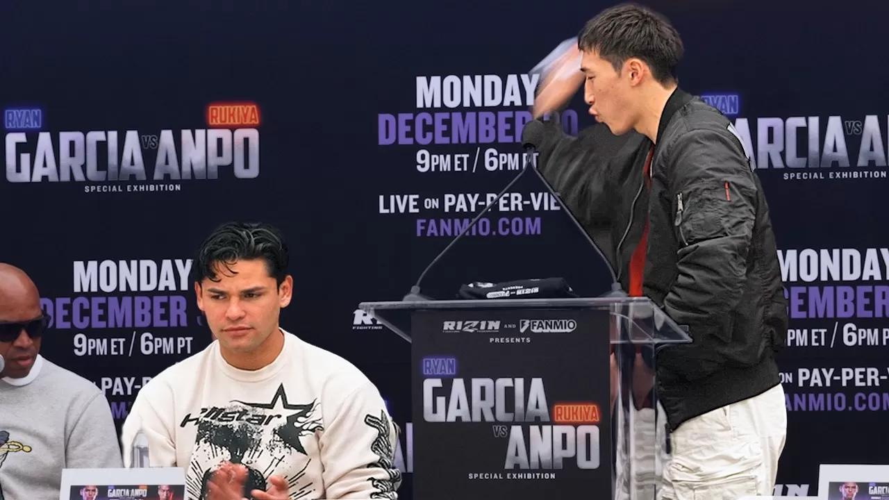 Rukiya Anpo disrespects Ryan Garcia! Tells him F*** Y*** & throws paper at  him during presser!