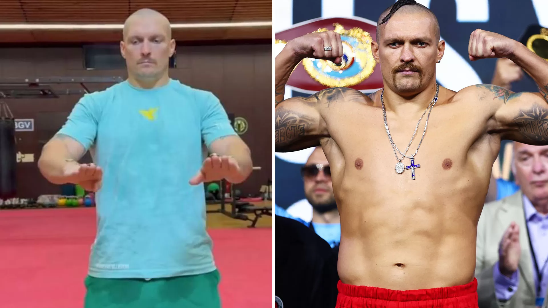 Oleksandr Usyk shows off incredible ‘reflexes of a cat’ and ripped physique  just 17 days before Tyson Fury rem