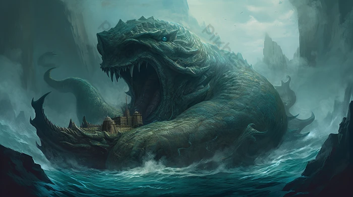 Giant Monsters God Art Ocean | Background JPG Free Download - Pikbest