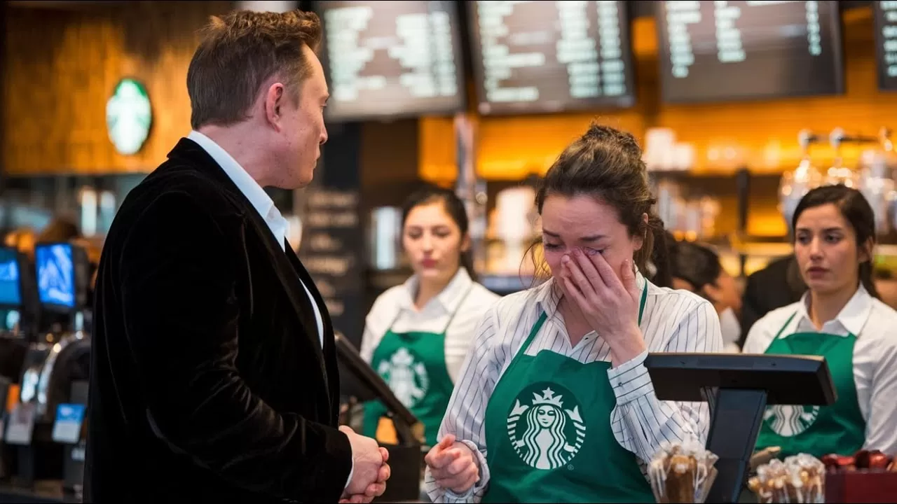 Elon Musk s'arrête net lorsqu'il apprend que la caissière de Starbucks ne peut pas se permettre d'offrir un cadeau à sa fille et fait CECI