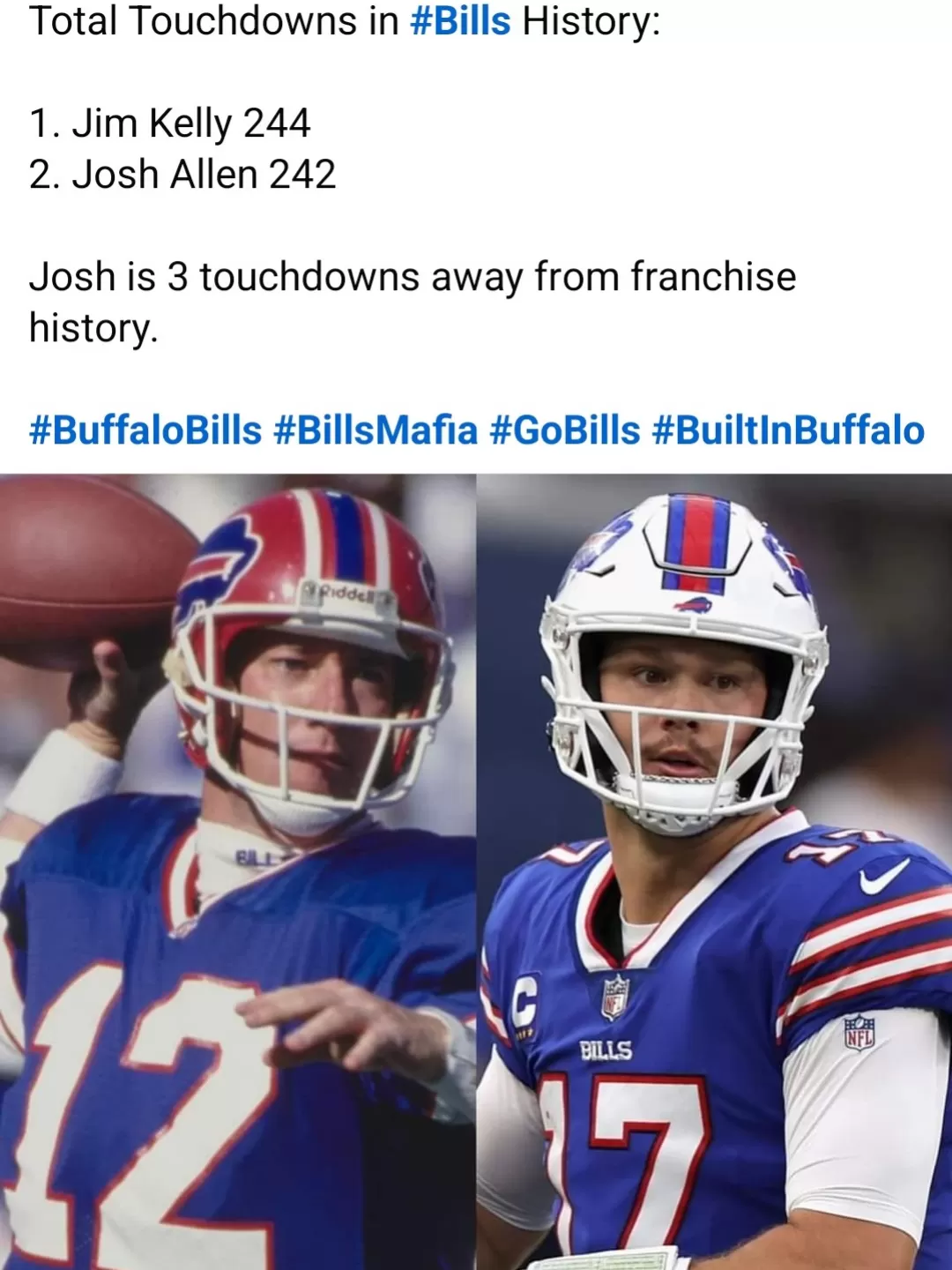 Greatest QB in Buffalo History? Jim Kelly or Josh Allen. Discuss ...