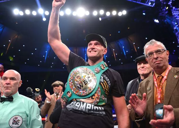 Tyson Fury with his WBC belt