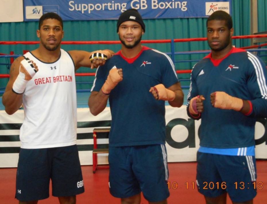 Anthony Joshua with Frazer Clarke and Daniel Dubois