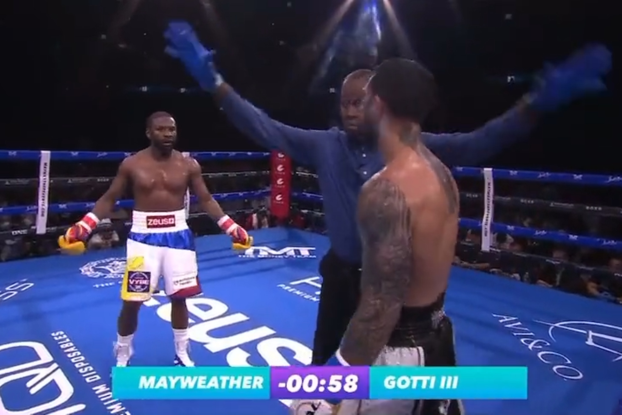 Boxing: Mayweather-Gotti III exhibition match ends in chaos and death  threats | Marca