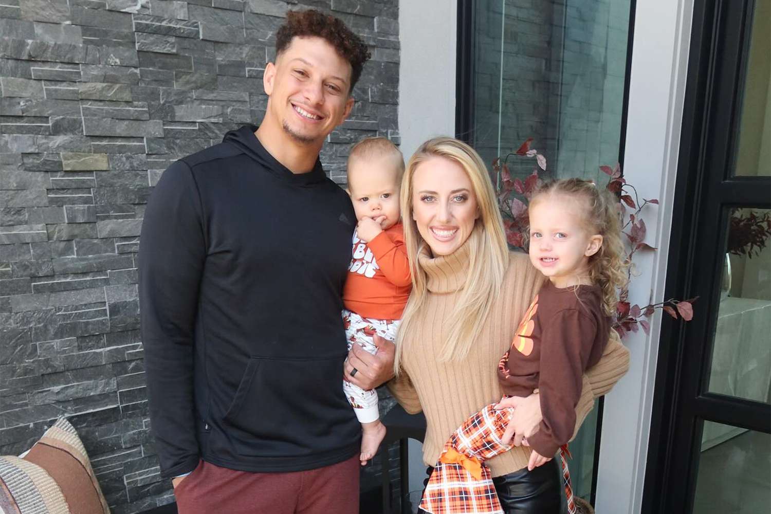 Brittany and Patrick Mahomes Wear Matching White T-Shirts with Their Two  Kids