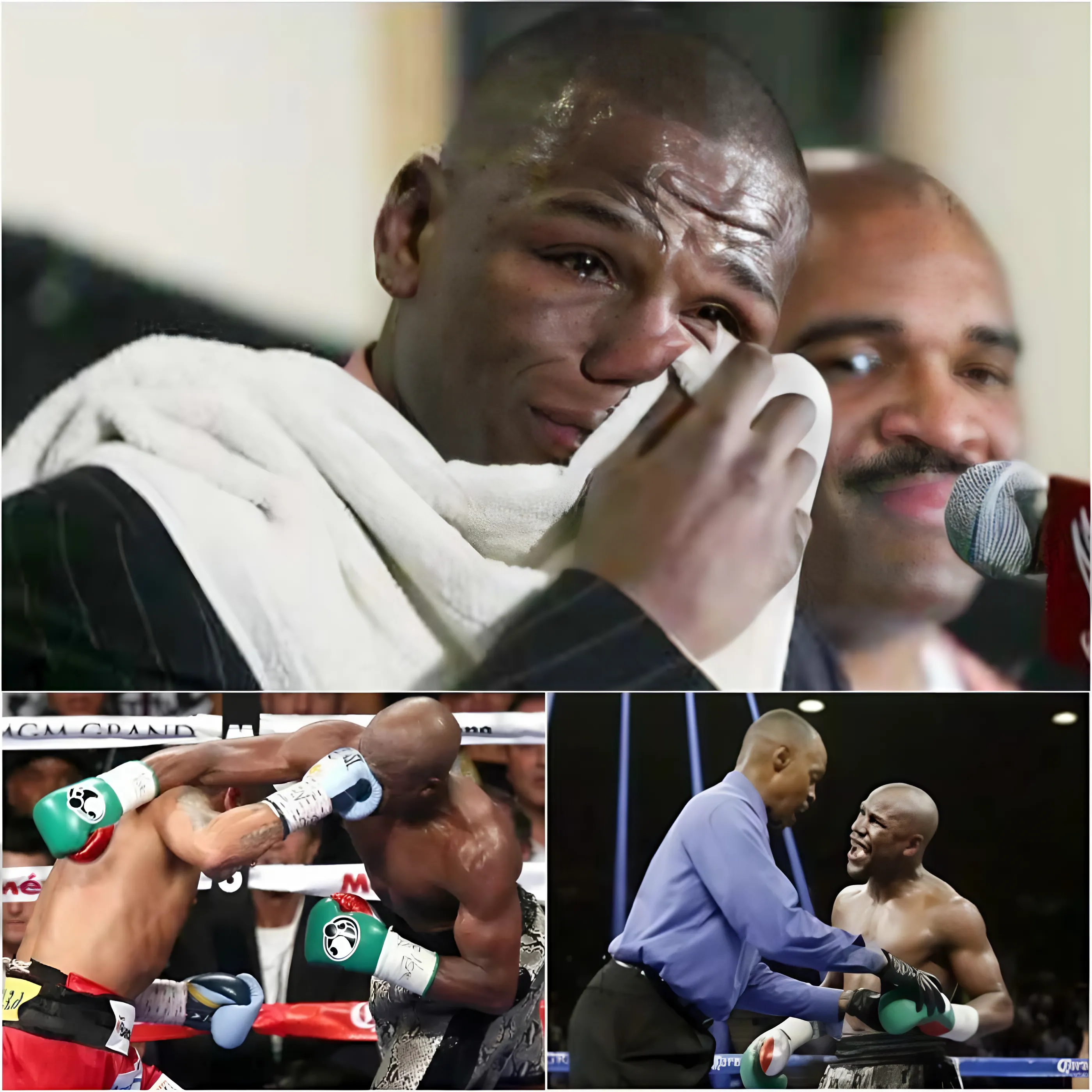 The end of an undefeated era: Floyd Mayweather's record broken by John Gotti III's knockout in a closed match, Police intervention, $35 million fine.nguyen01