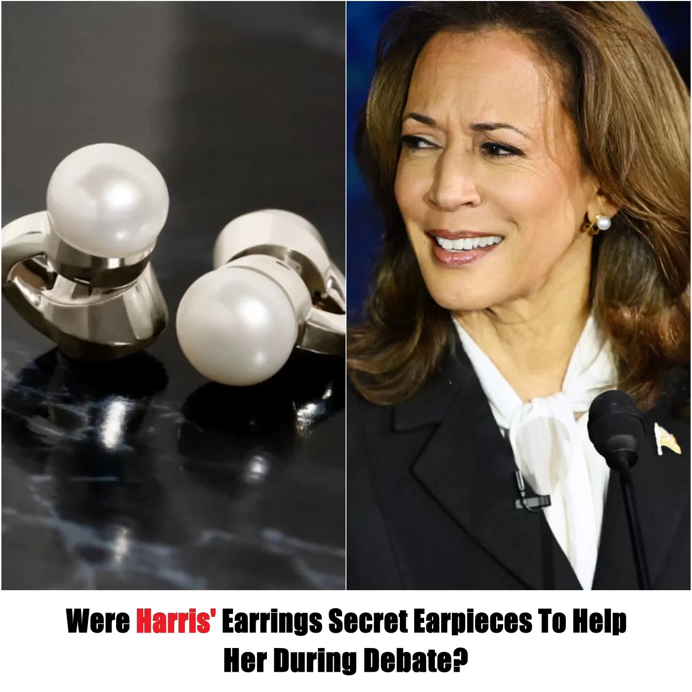 U.S. Vice President Kamala Harris wore wireless earphones embedded in