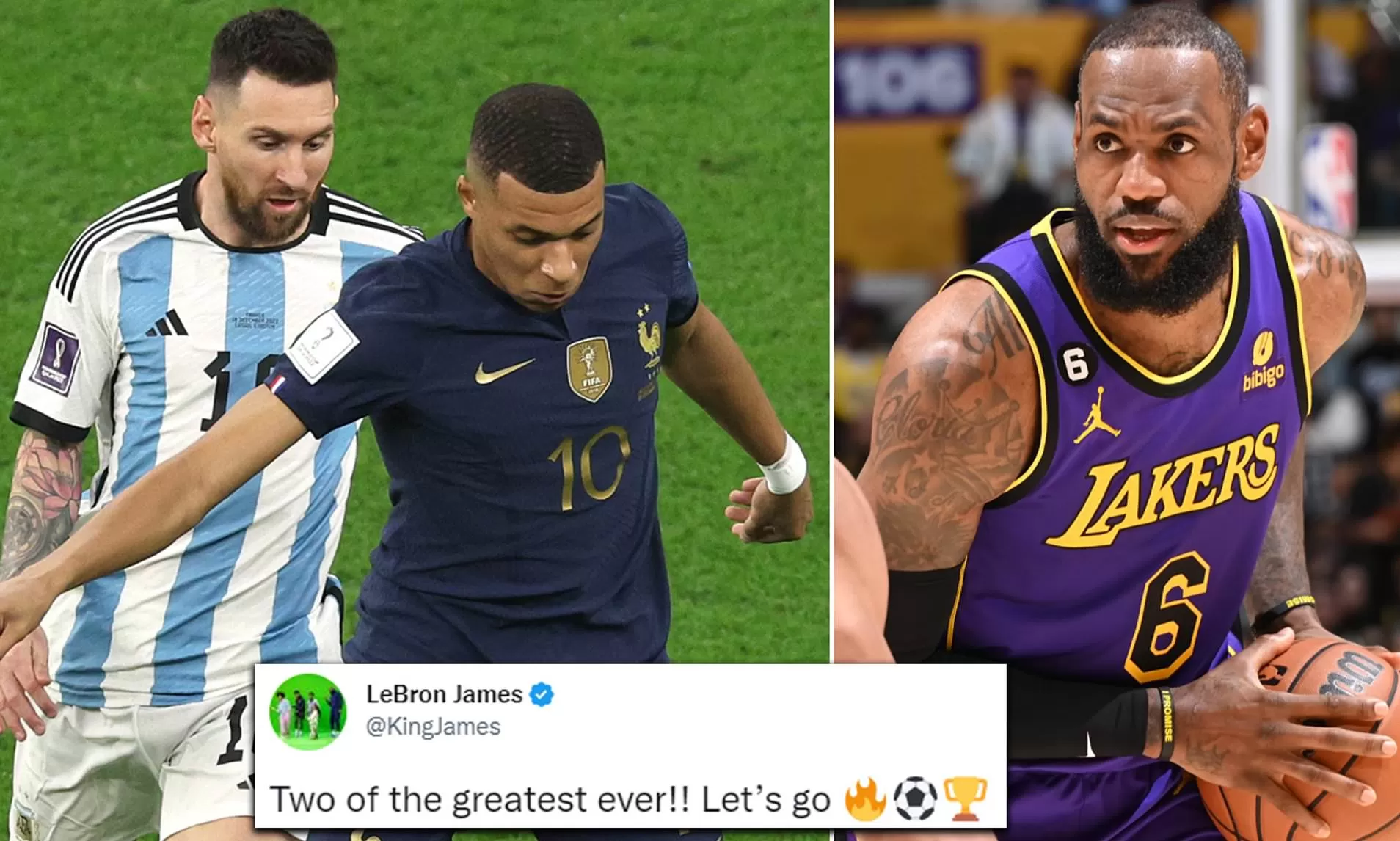 LeBron James mocked for 'Let's Go!' Messi and Mbappe World Cup tweet in  65th MINUTE | Daily Mail Online