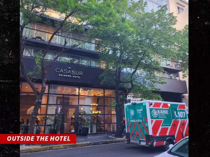 Liam Payne ambulance outside hotel