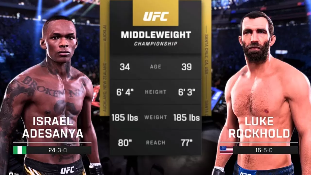 Israel Adesanya vs Luke Rockhold FULL FIGHT | UFC 5 AI Simulation - YouTube