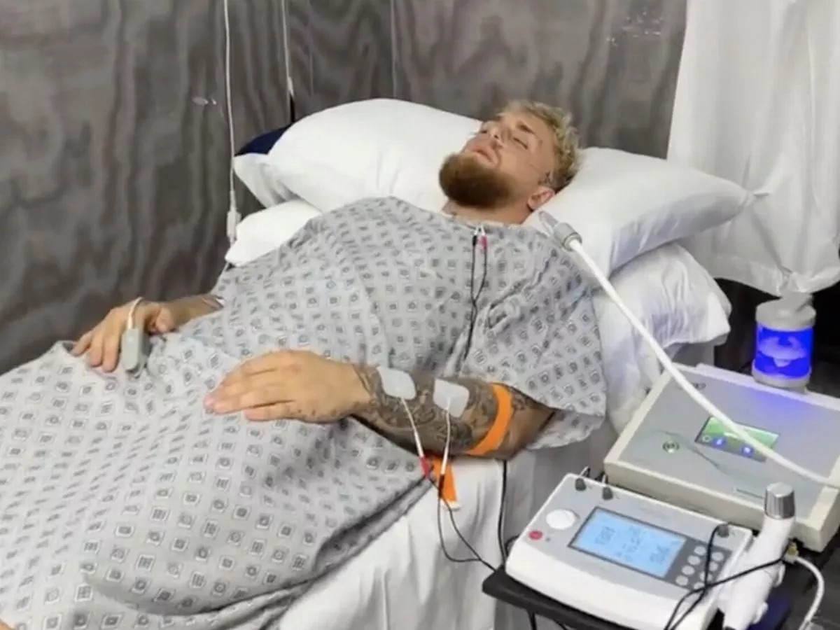 Jake Paul lies on hospital bed with 'broken back' - but all is not as it  seems - Daily Star