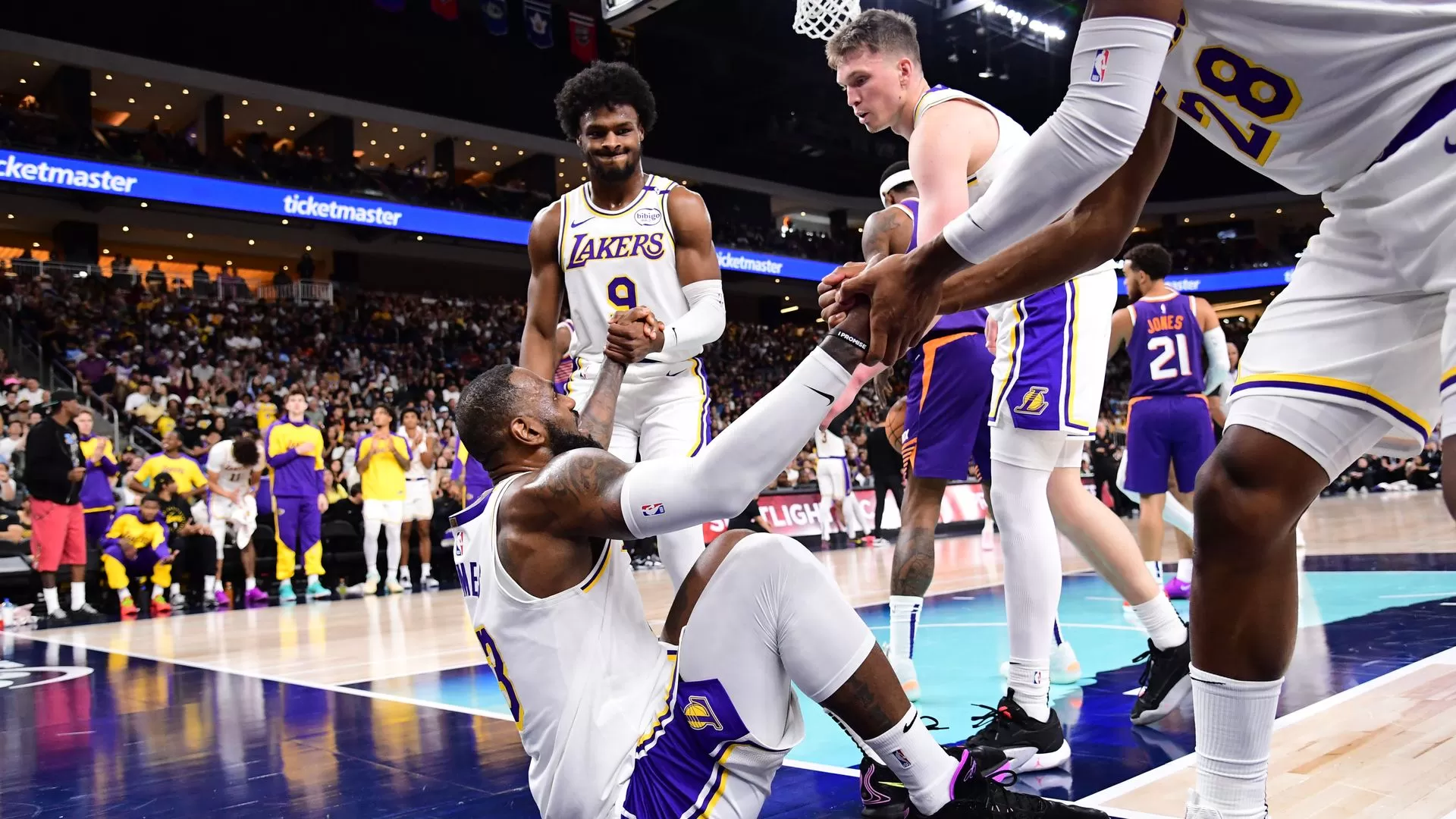 LeBron, Bronny James make NBA history as first father-son duo to share court