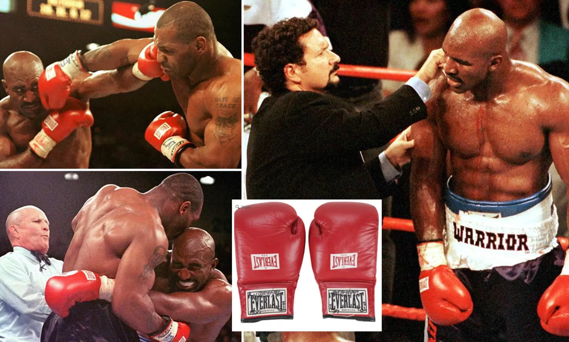 Evander Holyfield's gloves from infamous Mike Tyson bite fight are  currently up for auction | Daily Mail Online