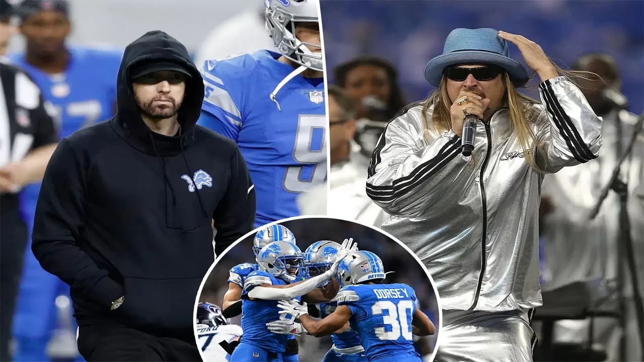 Eminem and Kid Rock put politics aside for a common cause: the surging  Detroit Lions - YouTube