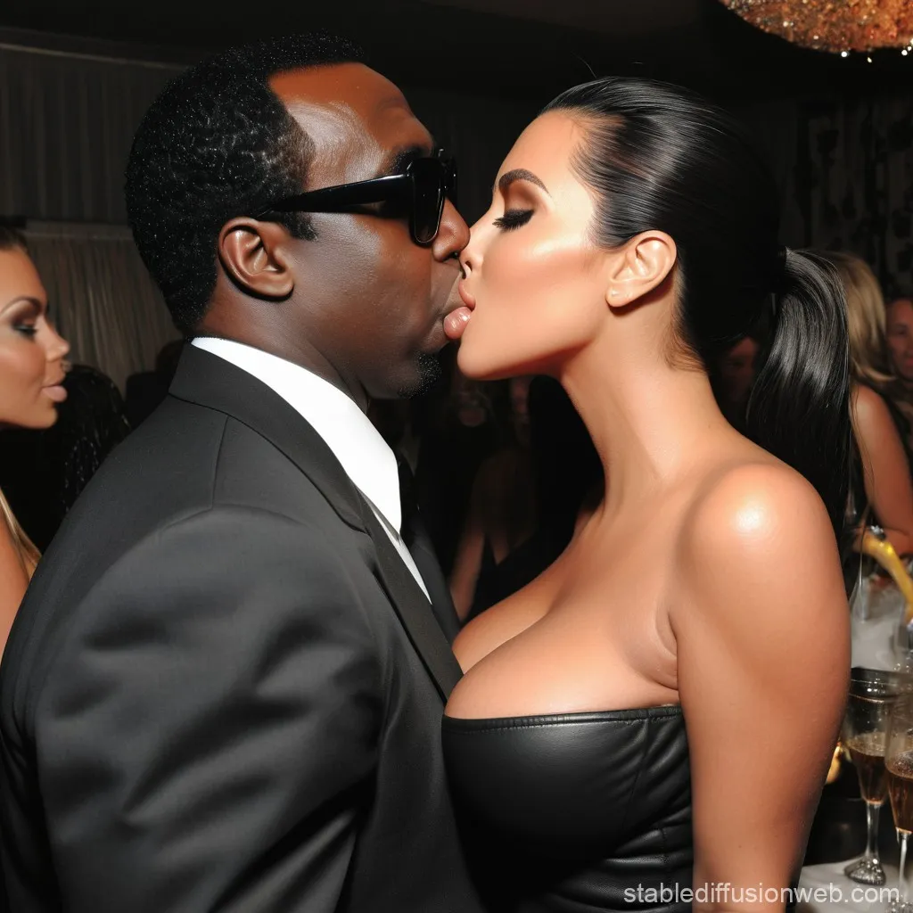 a picture of kim kardashian kissing p diddy at a party Prompts | Stable  Diffusion Trực tuyến