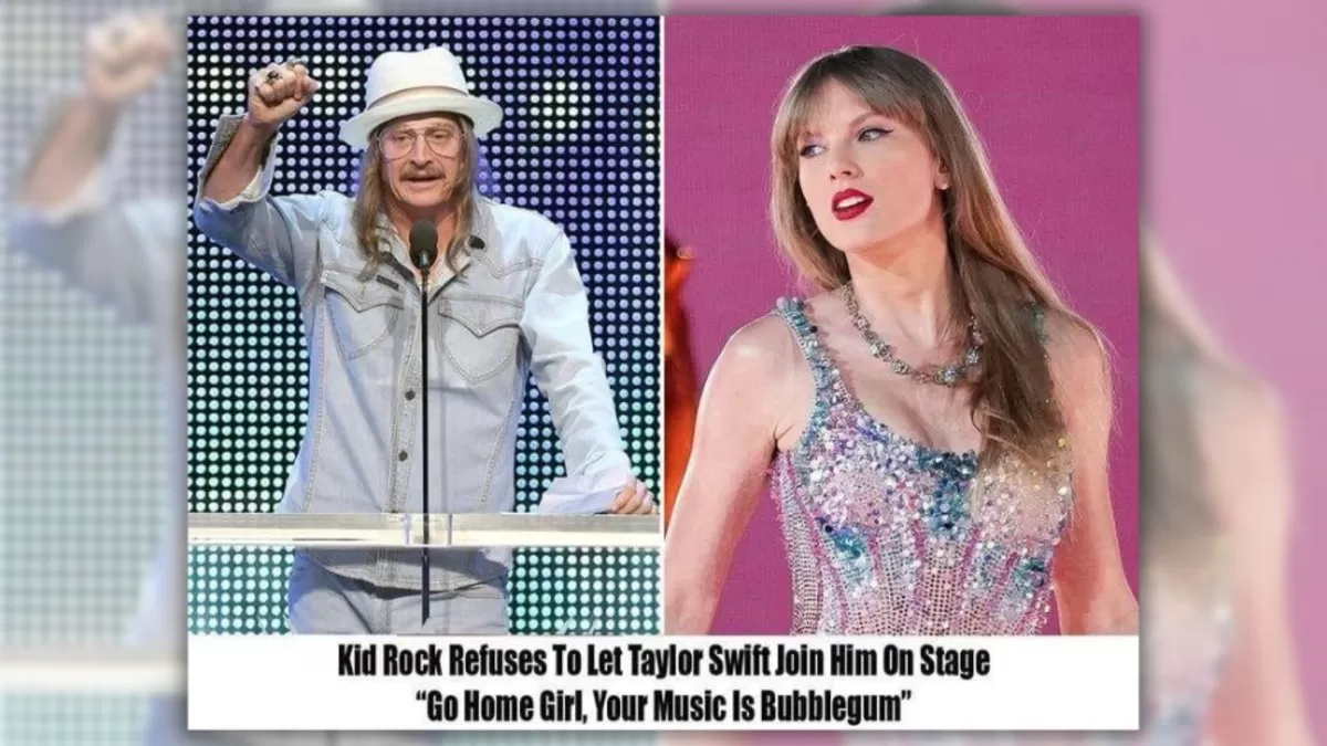 snopes.com on X: "❌ No, Kid Rock didn't refuse to let Taylor Swift onstage  with him, saying, “Go home girl, your music is bubblegum.” The claim spread  from sources with satire disclaimers.