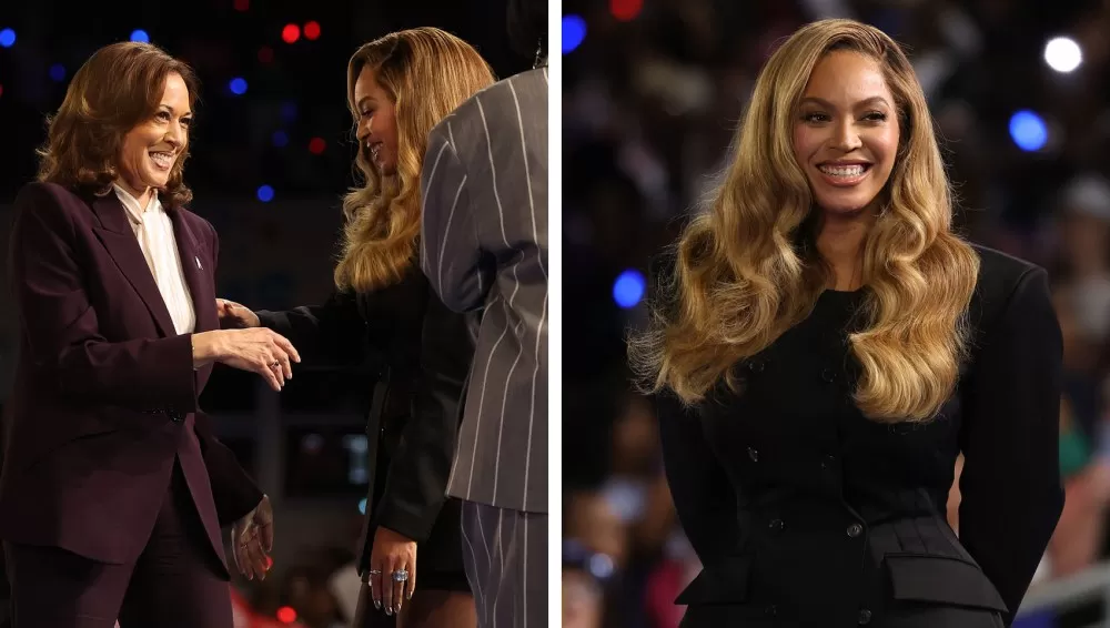 Beyonce Hits High Notes in 'Hourglass' Dress at Kamala Harris Rally