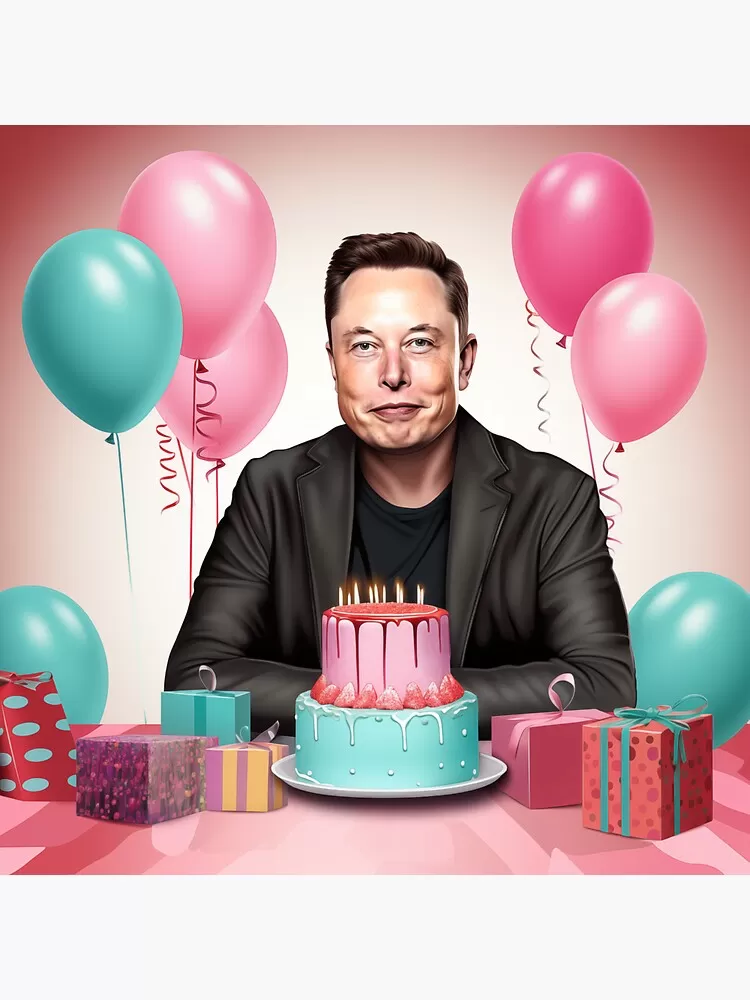 Elon Musk birthday" Sticker for Sale by spiritedmuse | Redbubble