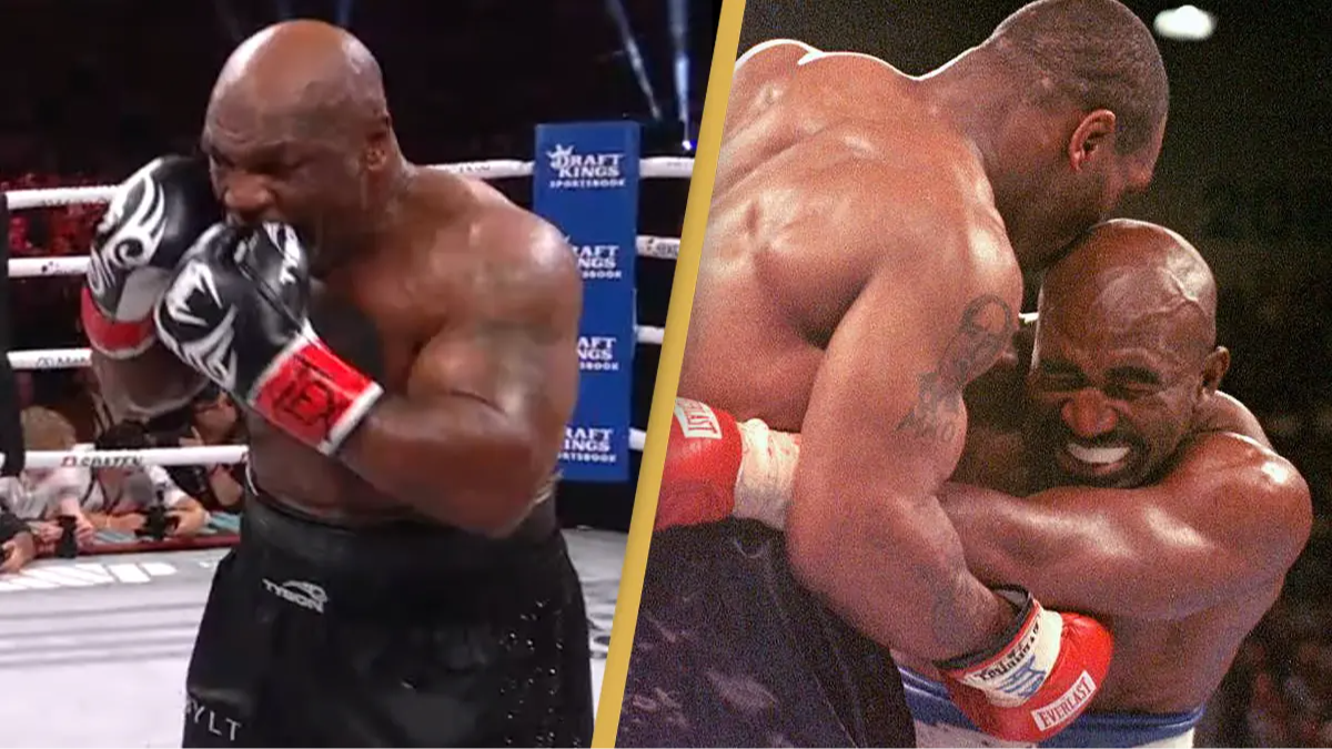 Mike Tyson caught biting in the ring again before losing to Jake Paul -  Sport - UNILAD