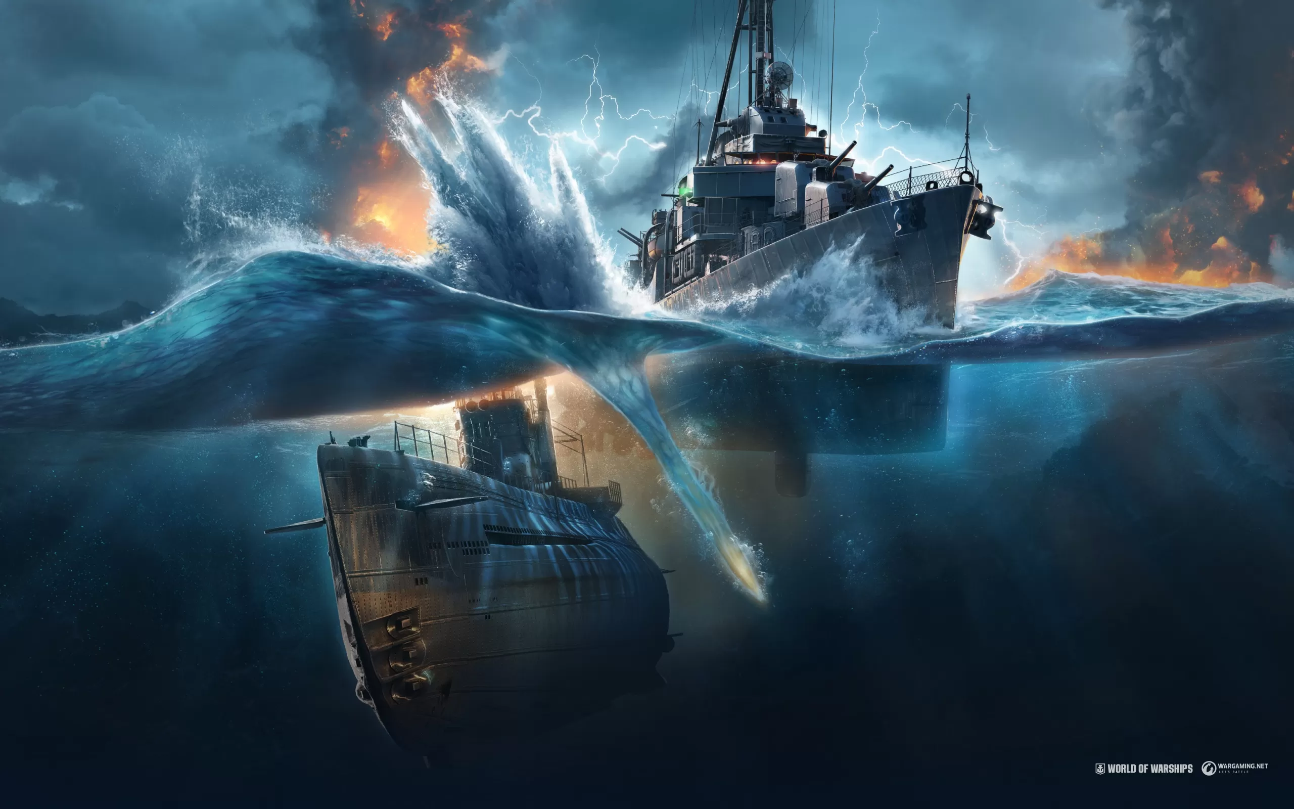 Download Submarine Video Game World Of Warships HD Wallpaper