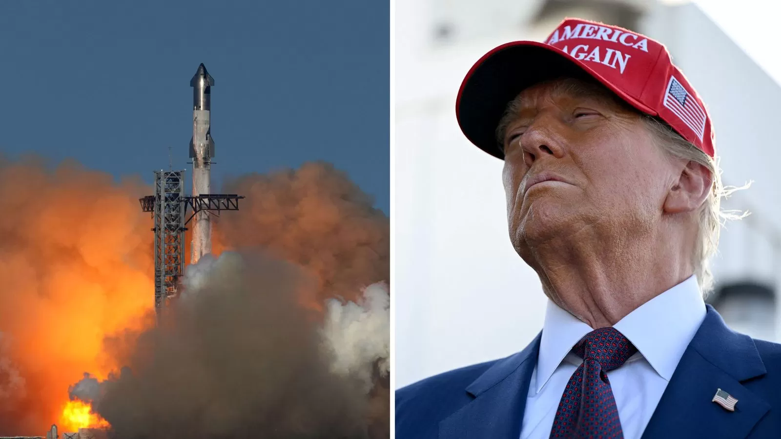 Donald Trump watches SpaceX launch with Elon Musk, but test flight does not  go as planned | US News | Sky News