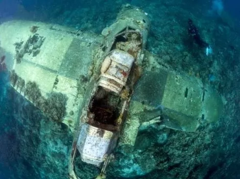 Gros plan d'épaves de navires et d'avions au fond de l'océan - Photo 2.