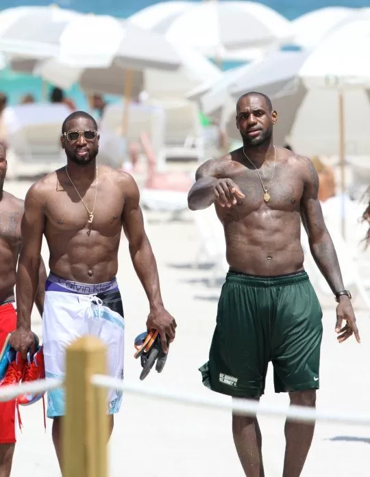 LeBron James And Dwyane Wade Serve Serious Shirtless Miami Heat (PHOTOS)