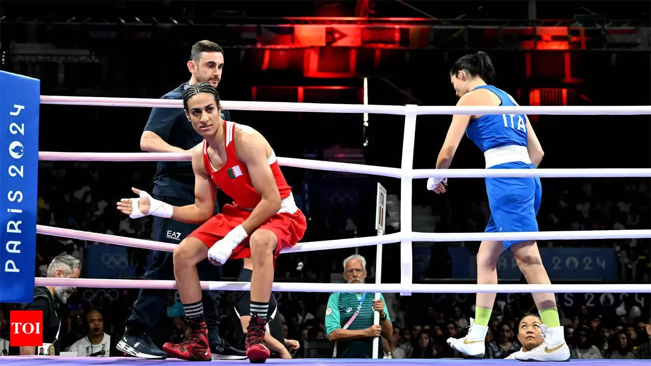 Biological male' Imane Khelif wins Paris Olympics boxing bout in 46 seconds; Elon Musk, JK Rowling cry foul as Twitter erupts | Paris Olympics 2024 News - Times of India