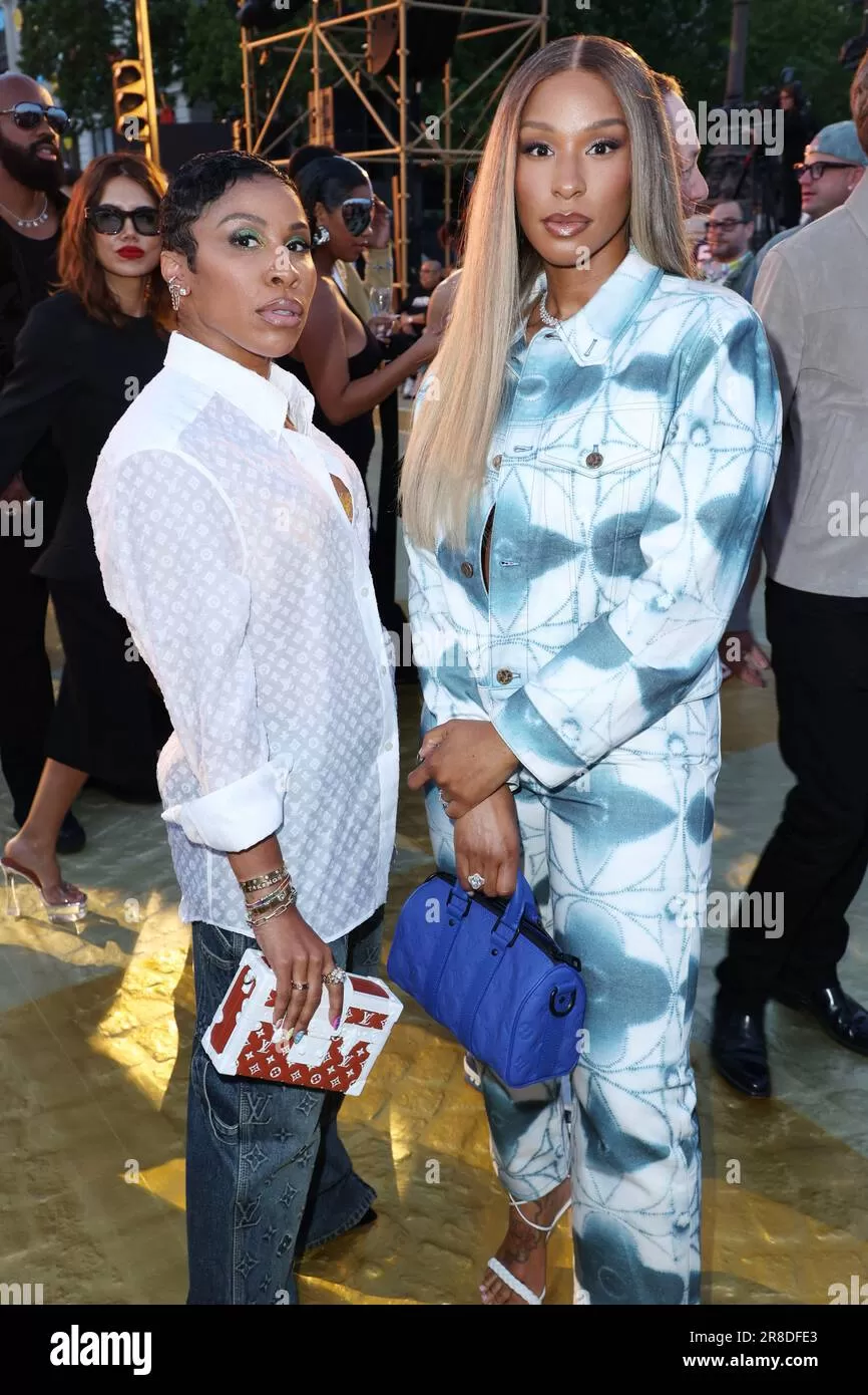 Paris, France. 20/06/2023, Savannah James and her husband Lebron James  attend the Louis Vuitton Spring/Summer 2024 fashion show during the Paris  Fashion Week menswear spring/summer 2024 on June 20, 2023 in Paris,
