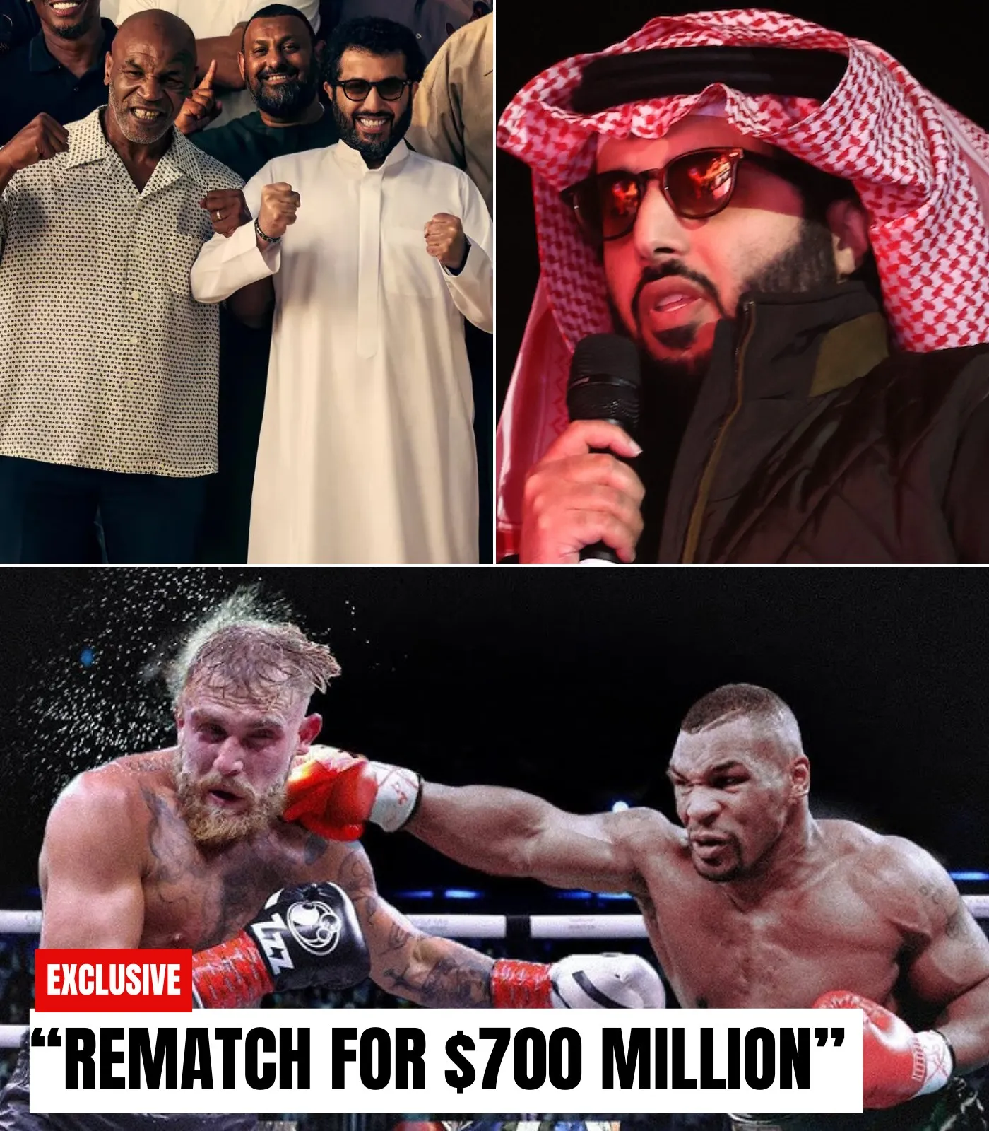 "H0T N3W": تركي الالشيخ يعرض 700 مليون دولار مقابل مباراة العودة بين جيك بول ومايك تايسون‼️💯
