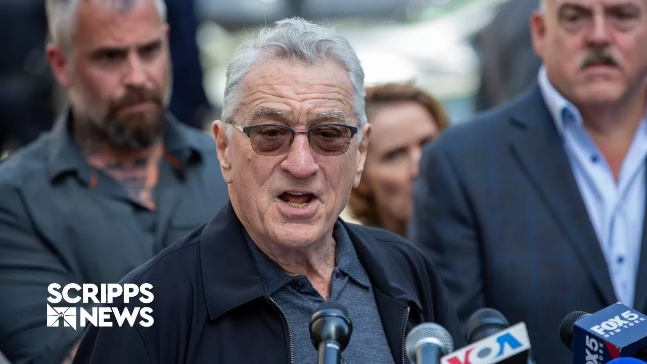 Robert De Niro clashes with Trump supporters outside courthouse - YouTube