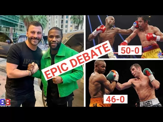 EPIC: FLOYD MAYWEATHER & JOE CALZAGHE COME FACE TO FACE ! DEBATE OVER WHO'S  UNDEFEATED CAREER BETTER - YouTube