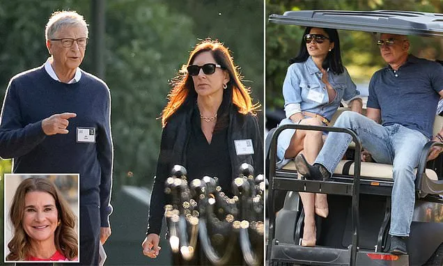 Bill Gates besucht Sun Valley mit seiner Freundin Paula Hurd, die das Doppelgänger seiner Ex-Frau Melinda ist, während der mit Epstein verbundene Microsoft-Chef von Lauren Sanchez und Jeff Bezos begleitet wird | Daily Mail Online