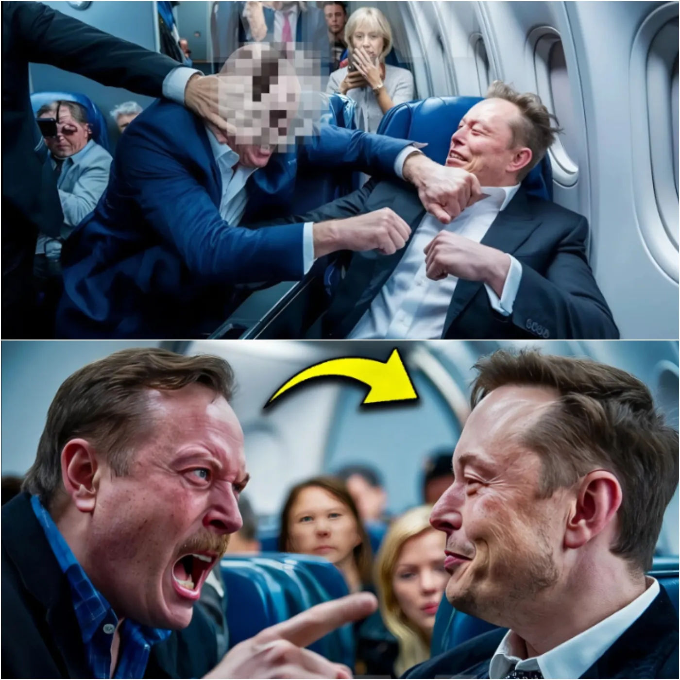 Un hombre insulta a Elon Musk en un vuelo de primera clase e inmediatamente se arrepiente cuando se revela la verdad