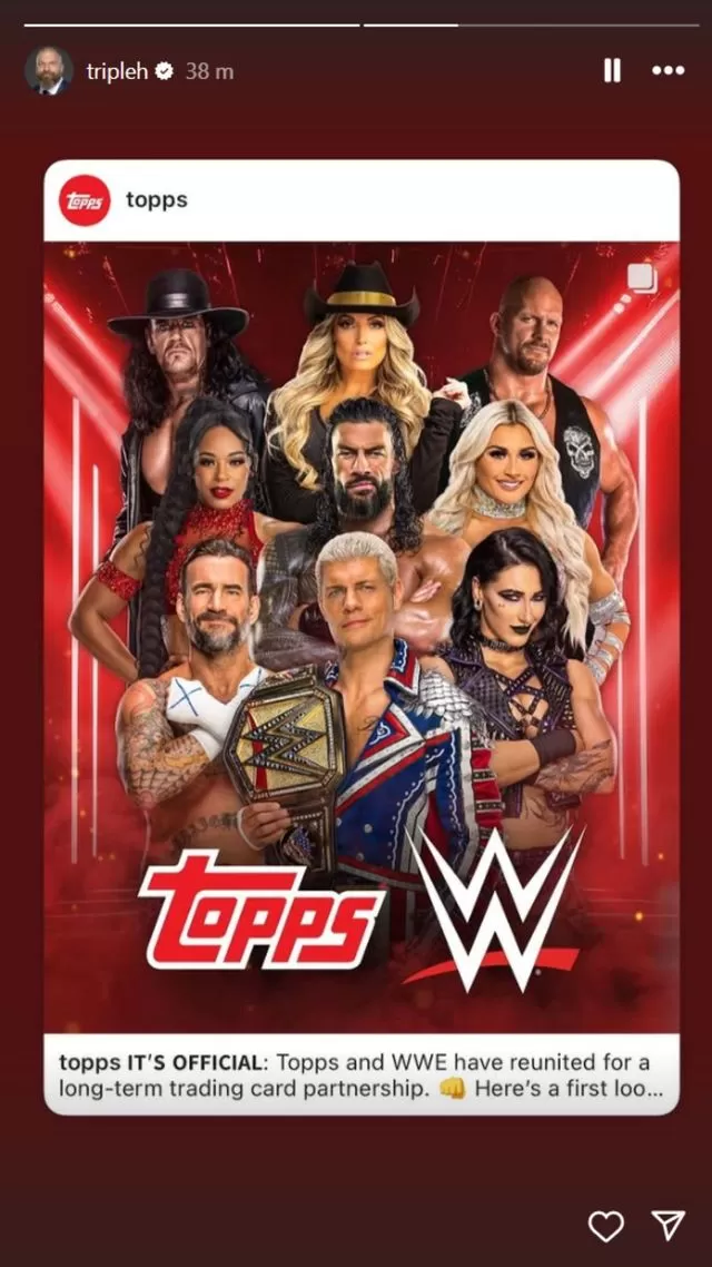 A screenshot of Triple H's Instagram Story.