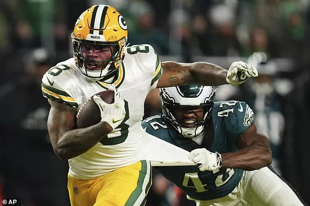 Brady also flubbed Packers running back Josh Jacobs' (8) name, calling him Brandon Jacobs