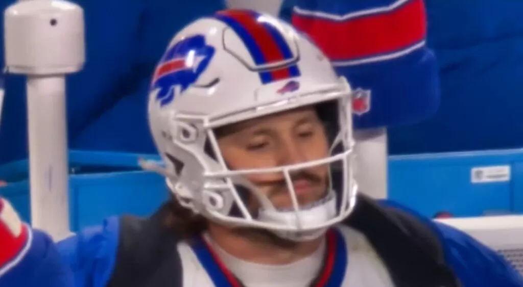 Josh Allen of Buffalo Bills looking on.