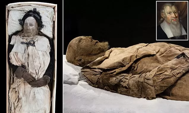 Swedish bishop was buried with his unborn GRANDSON at his feet in 1679 | Daily Mail Online