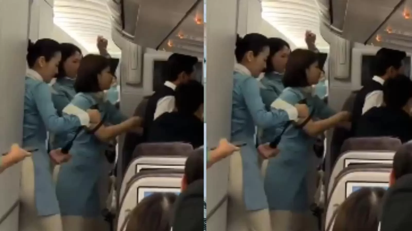 Caught on camera: Korean Air passenger attempts to open emergency exit door mid-flight | Trending - Hindustan Times