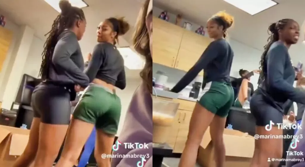 Angel Reese danse avec ses coéquipiers