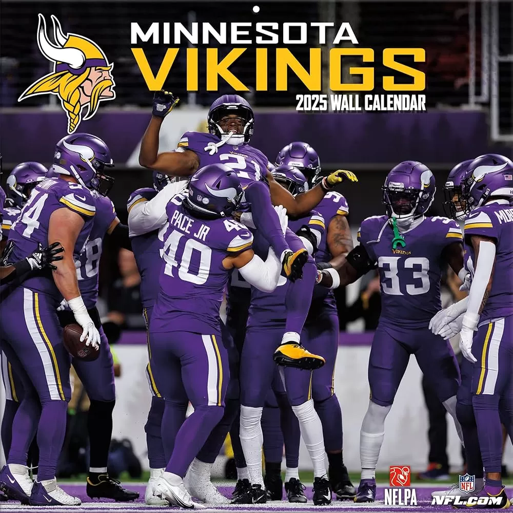 Minnesota Vikings 2025 12x12 Team Wall Calendar : Amazon.sg: Books