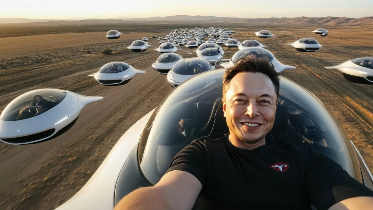 Elon Musks erster Prototyp eines fliegenden Tesla-Autos schockierte die Welt - YouTube