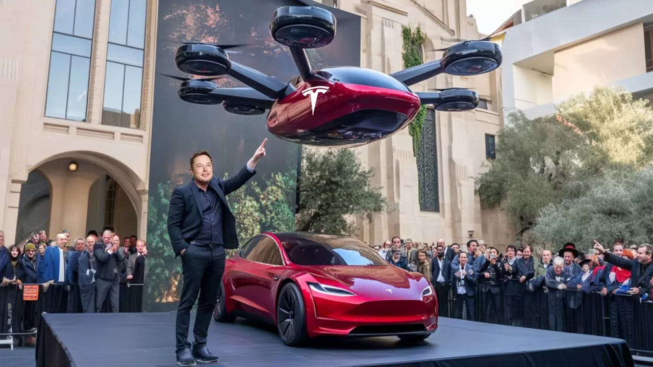 Elon Musks erster Prototyp eines fliegenden Tesla-Autos schockierte die Welt