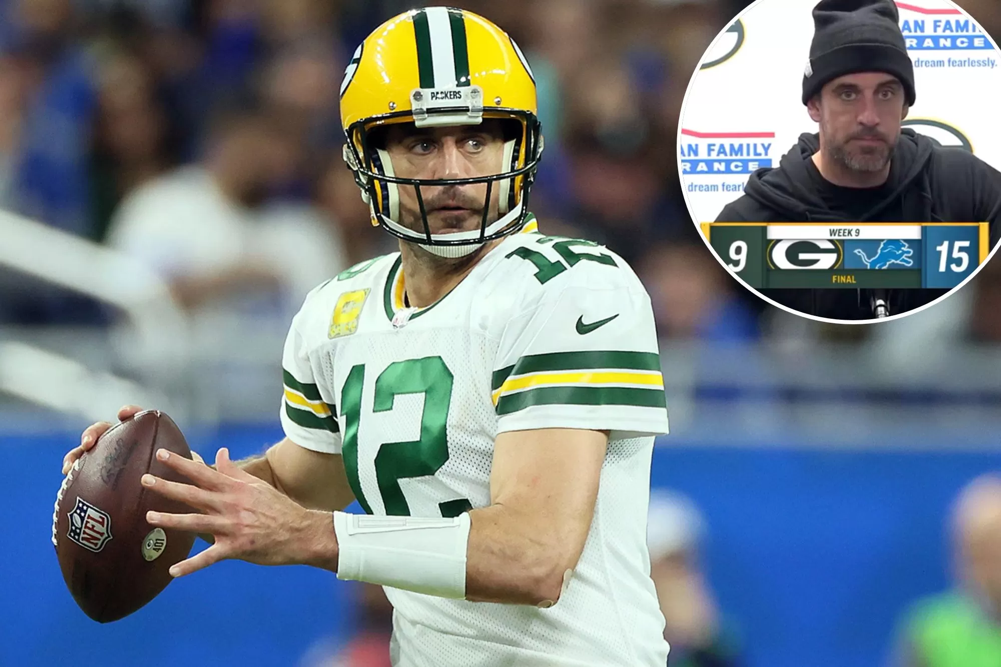 Aaron Rodgers takes shot at Lions after Packers' latest loss