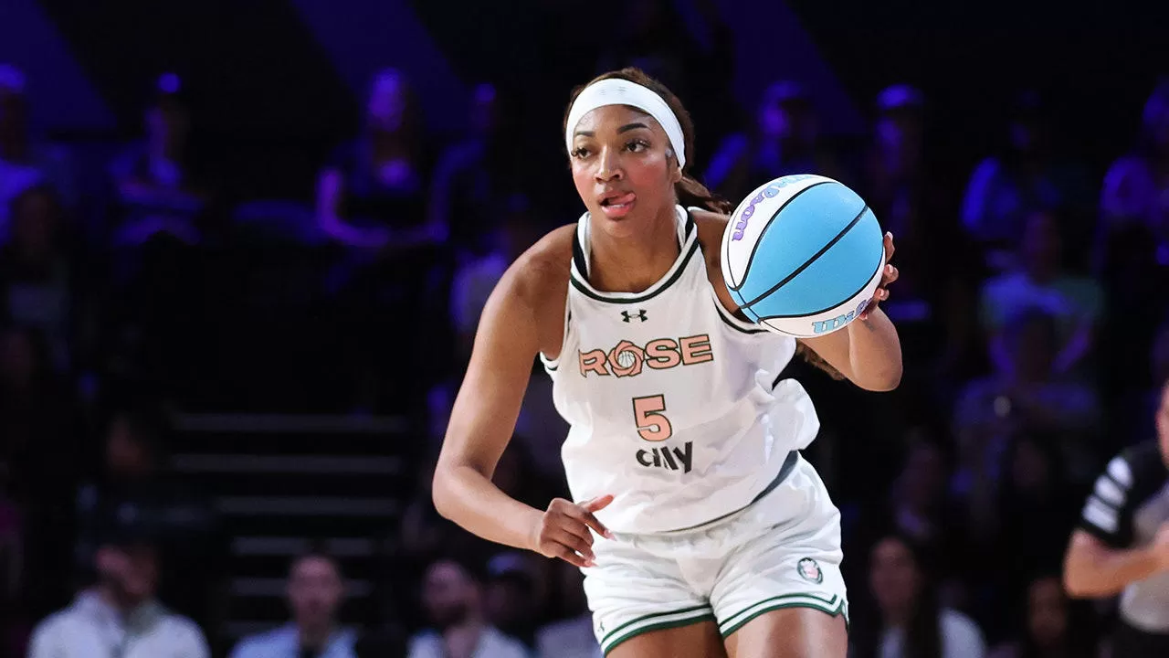 Angel Reese, #5 of Rose, dribbles the ball against the Phantom during the third quarter of the game at Wayfair Arena on January 31, 2025, in Medley, Florida. Getty Images