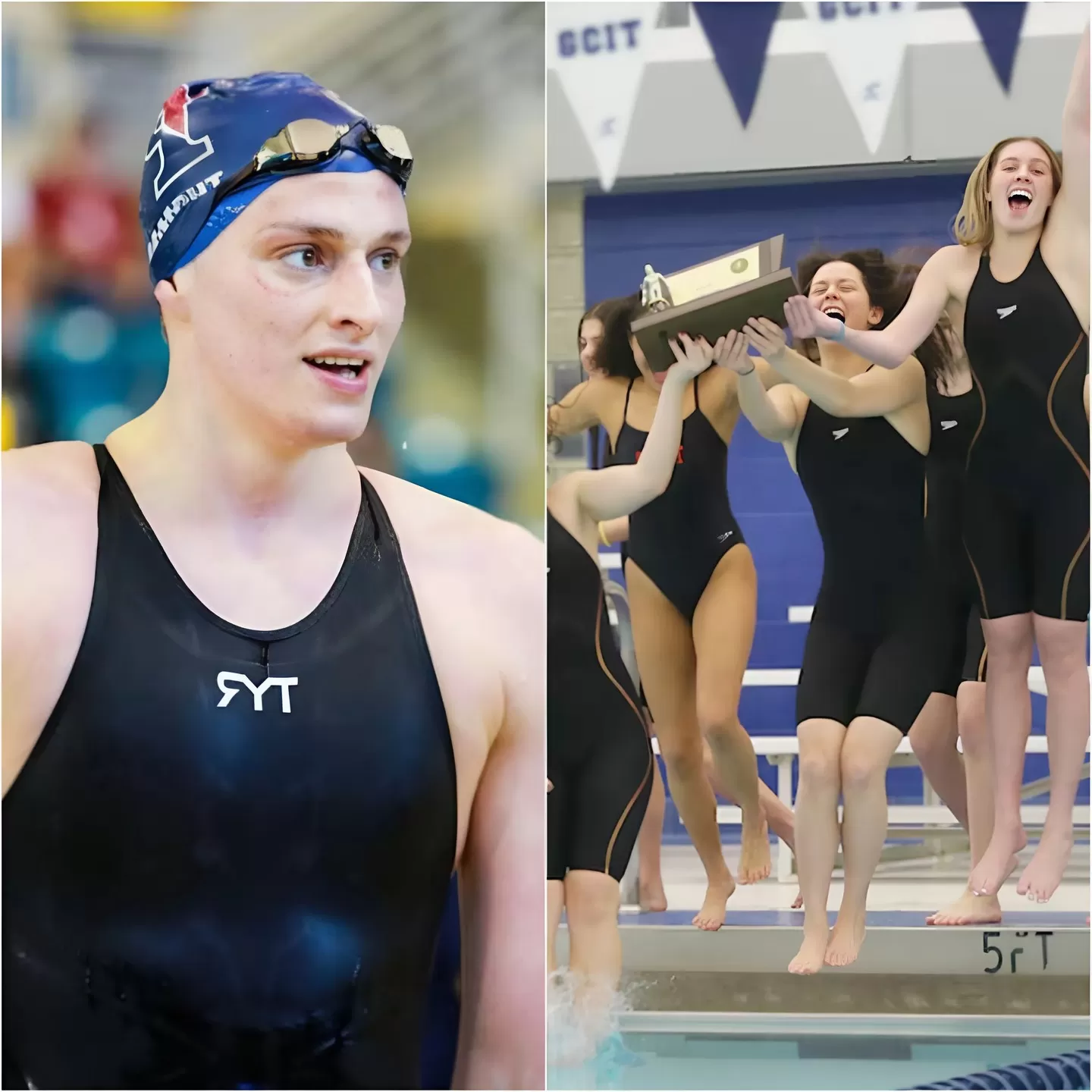 Cover Image for Una squadra di nuoto femminile si rifiuta di competere contro un maschio biologico, affermando che “non è giusto”