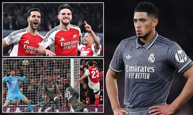 Jude Bellingham afirma que el Real Madrid tuvo "suerte de llevarse tres goles" contra el Arsenal, ya que el vigente campeón necesita una actuación "increíblemente especial" para dar la vuelta a la eliminatoria de la Champions League | Daily Mail Online