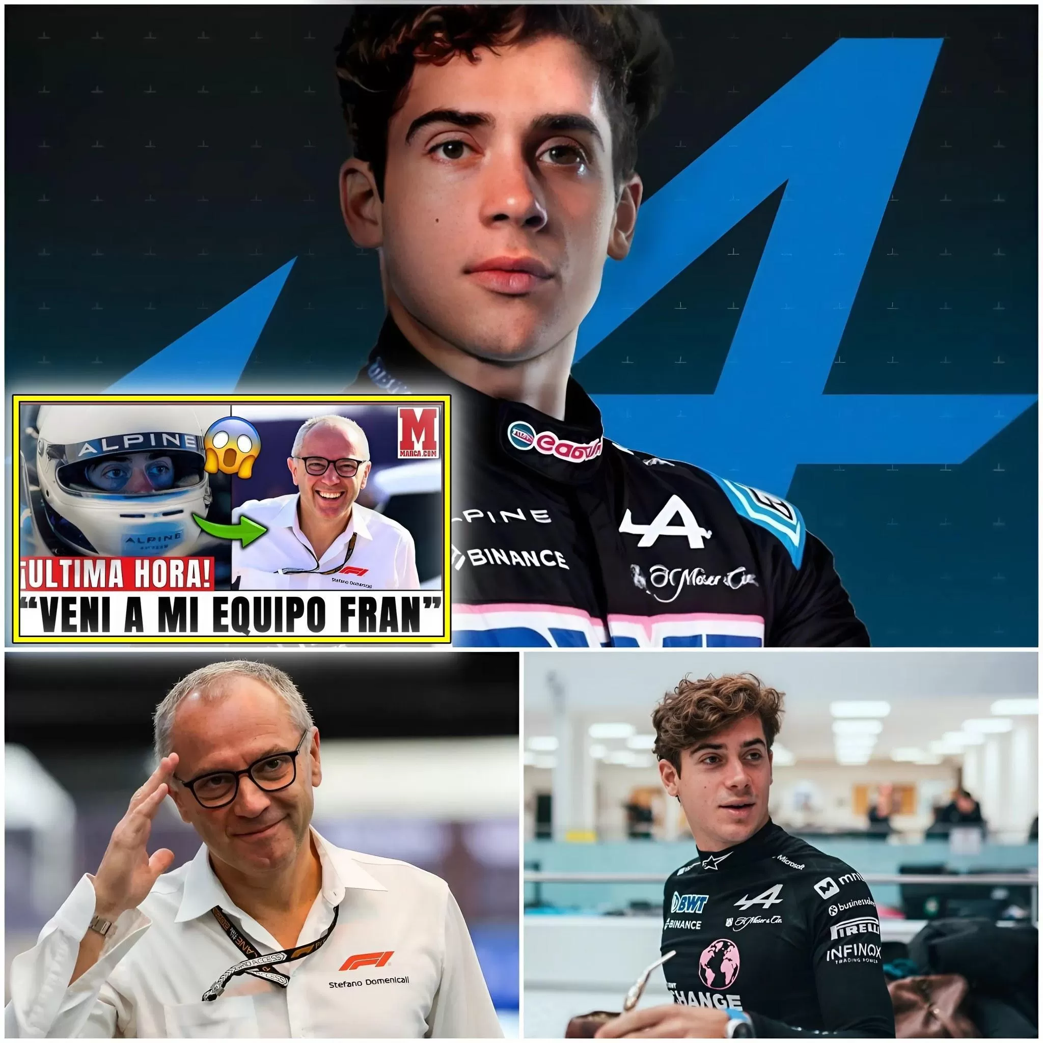 Cover Image for 🔥¡BOMBAZO TOTAL! DOMENICALI EXIGE A COLAPINTO DE TITULAR YA MISMO EN ALPINE