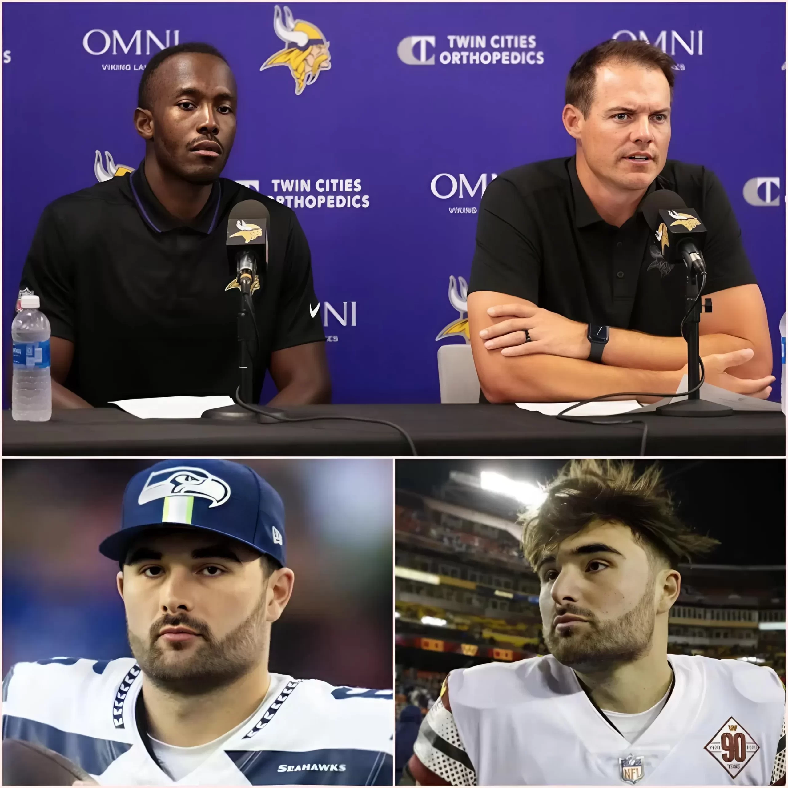 Cover Image for BREAKING NEWS: Kevin O’Connell & Kwesi Adofo-Mensah Surprise With Sam Howell Trade; Vikings Shock Again With QB Max Brosmer Signing!