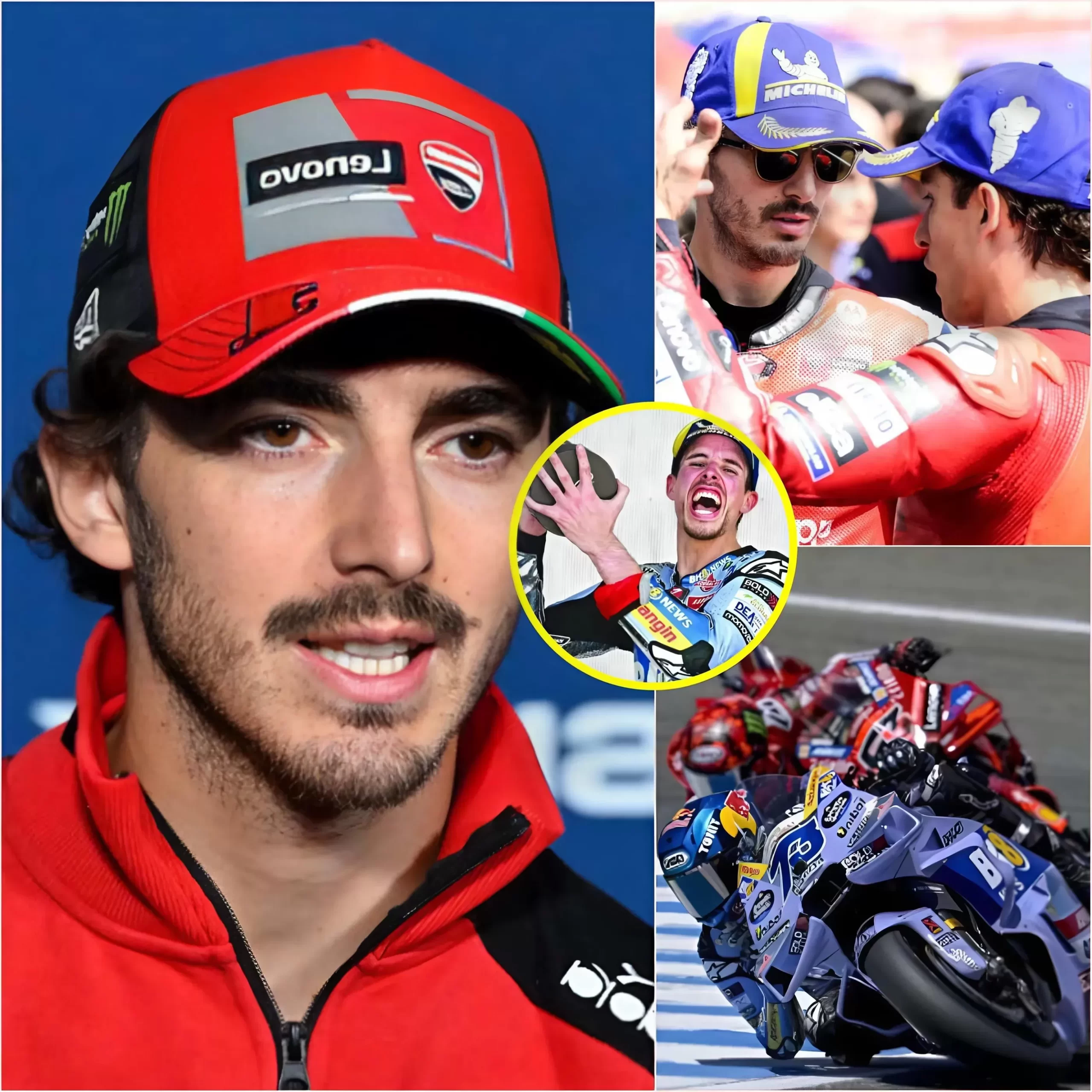 Cover Image for ACUSACIONES EXPLOSIVAS🔴 Francesco Bagnaia pide a la FIM que investigue tras el desplome de Marc Márquez en Jerez por presunta trampa para entregar la victoria a su hermano Álex Márquez👇